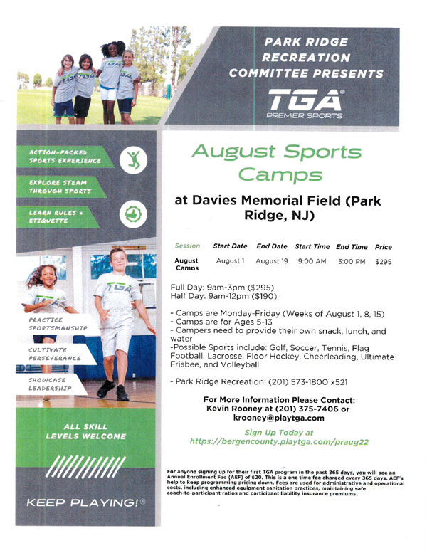 august sports camp flyer