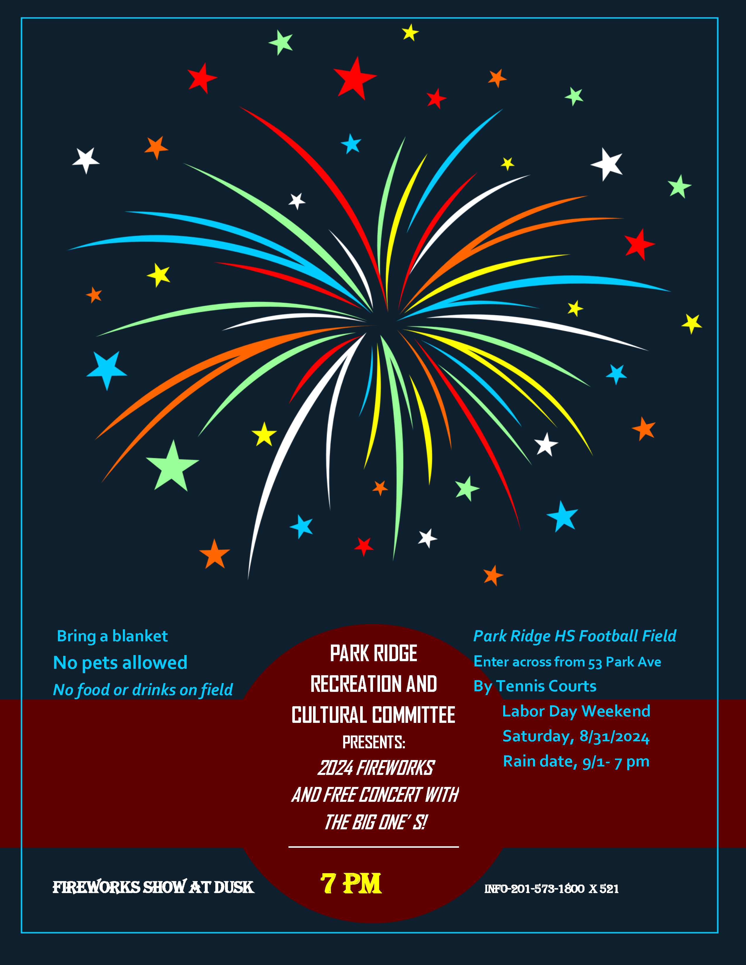 2024 Fireworks event flyer. Click to open an OCR scanned PDF version.